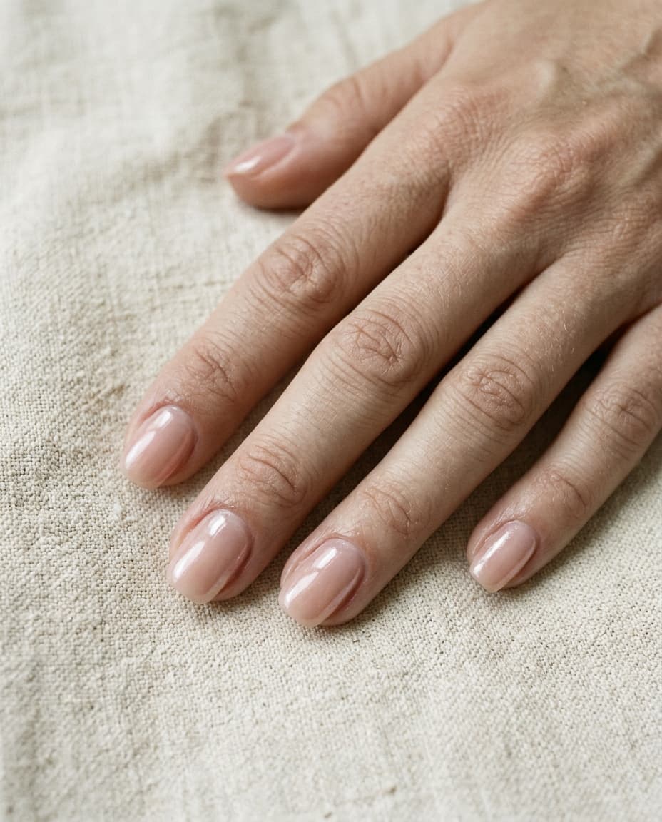 Gainage sur ongles naturels : résultat après le soin, Maison Jolis Nails, Aix-en-Provence