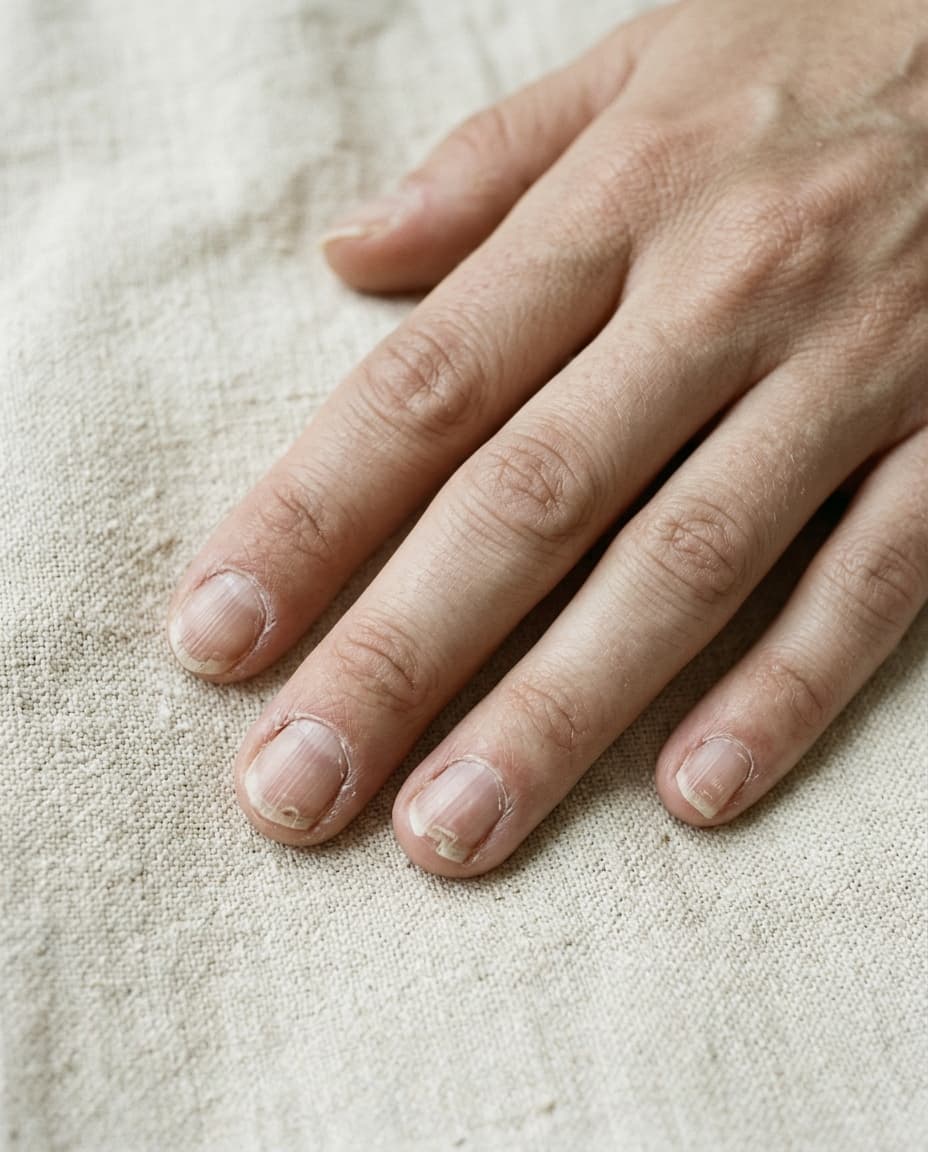 Ongles naturels abîmés, avant le soin
